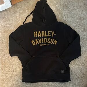 Harley-Davidson Black Hoodie with Gold Logo